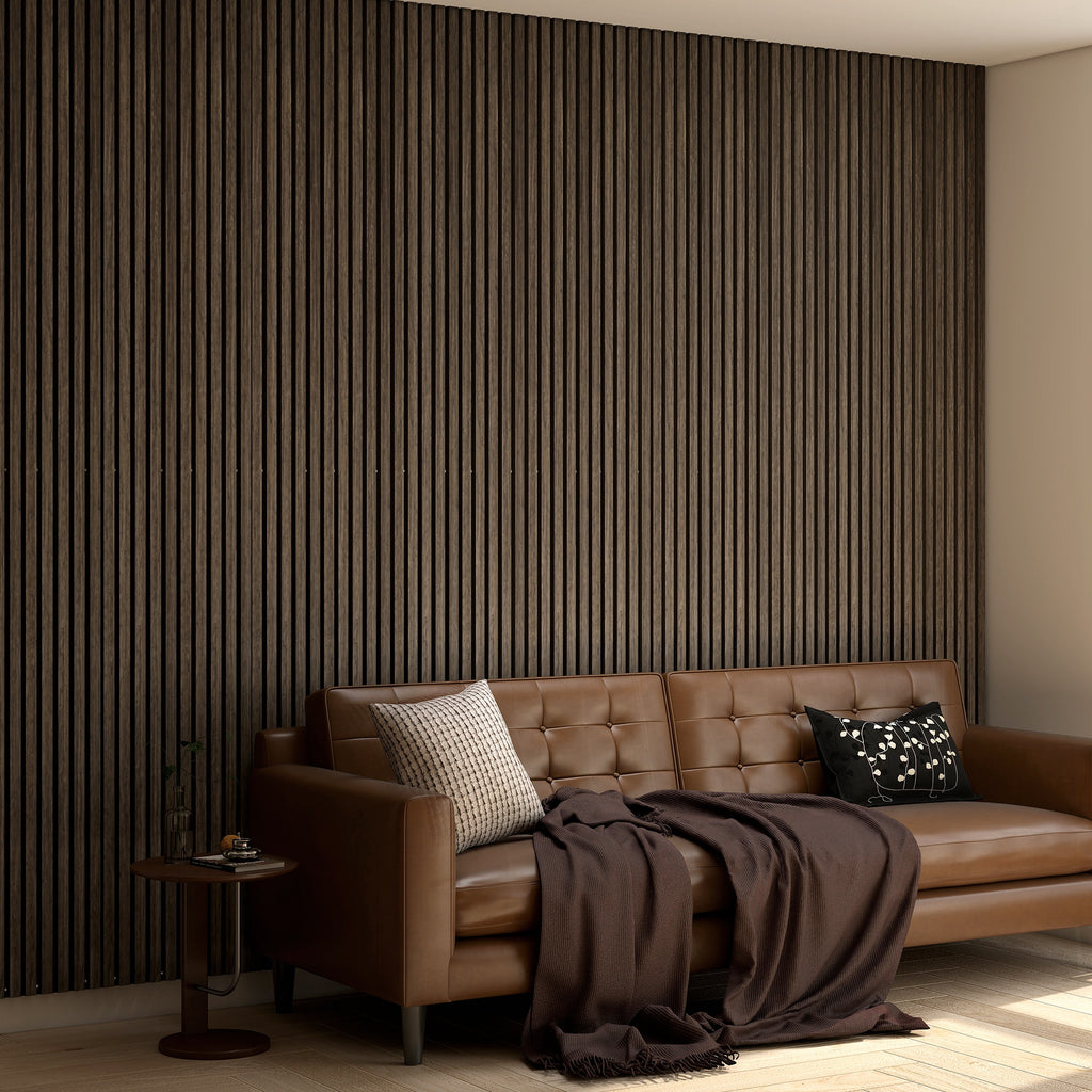 95" x 8" Wood Panels for Wall, 4 Pack Acoustic Panels, Sound Absorbing Slat Wall For Interior Wall Decor, Home, Walnut