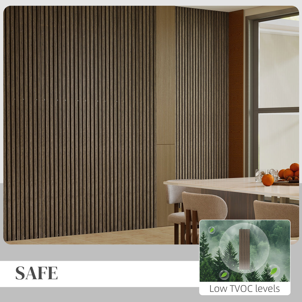95" x 8" Wood Panels for Wall, 4 Pack Acoustic Panels, Sound Absorbing Slat Wall For Interior Wall Decor, Home, Walnut