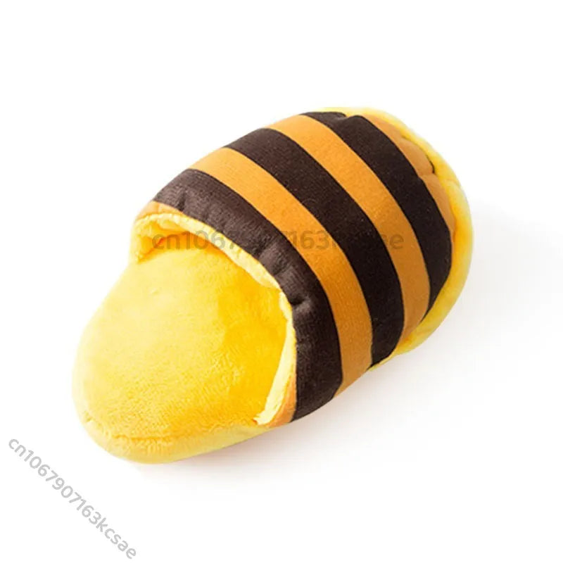 Plush Squeaky Chew Toy for Small Dogs – Funny Slipper Design
