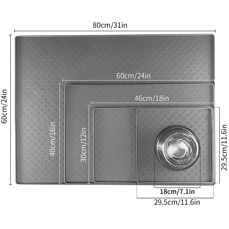 Silicone Pet Bowl Mat – Waterproof Feeding Placemat for Cats & Dogs