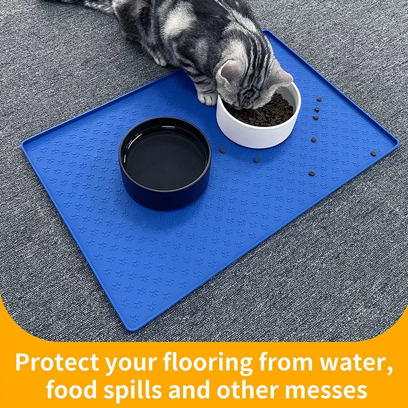 Silicone Pet Bowl Mat – Waterproof Feeding Placemat for Cats & Dogs