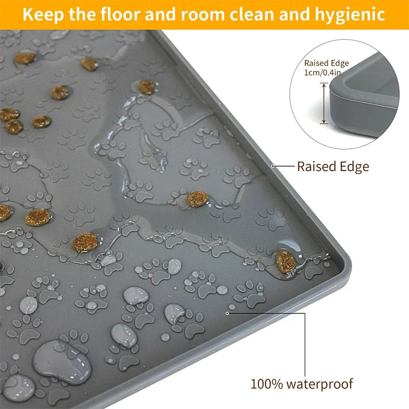 Silicone Pet Bowl Mat – Waterproof Feeding Placemat for Cats & Dogs
