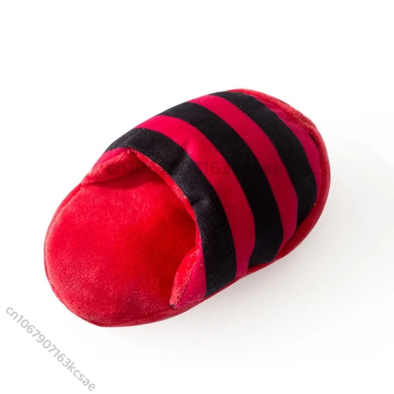 Plush Squeaky Chew Toy for Small Dogs – Funny Slipper Design