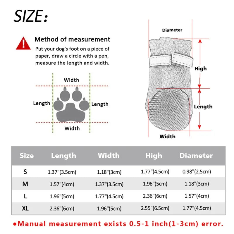 All-Weather Waterproof Pet Boots Soft-Bottom Outdoor Dog Shoes