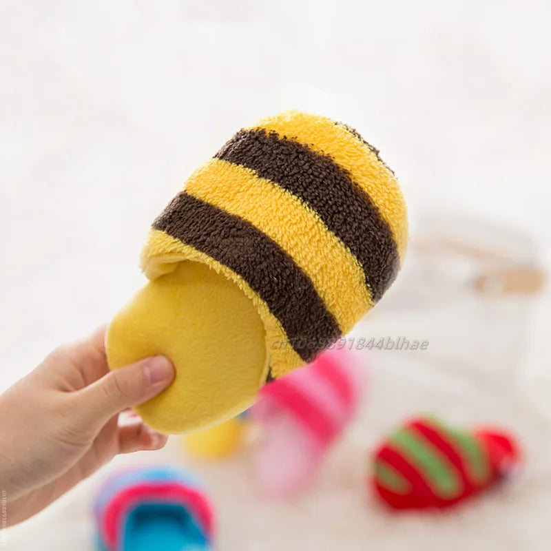 Plush Squeaky Chew Toy for Small Dogs – Funny Slipper Design