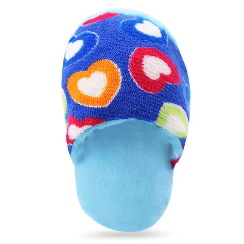 Squeaky Plush Slipper Toy for Dogs & Cats – Interactive Chew & Play Toy