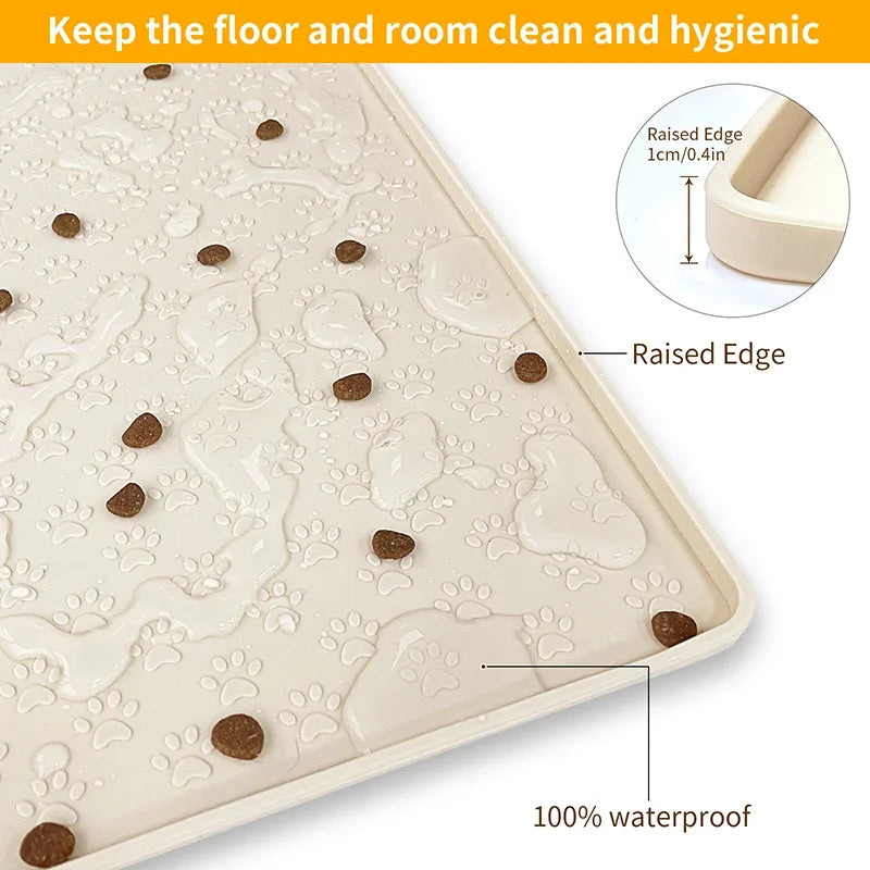 Silicone Pet Bowl Mat – Waterproof Feeding Placemat for Cats & Dogs