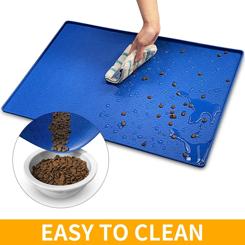 Silicone Pet Bowl Mat – Waterproof Feeding Placemat for Cats & Dogs