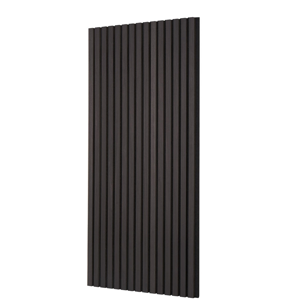 Wood Slat Acoustic Panels, 23.6 X 47.2 Inch, MDF Accent Wooden Wall Panels For Modern Interior Wall Decor, Faux Wood Wall Board Panels For Noise Reduction, Black Oak